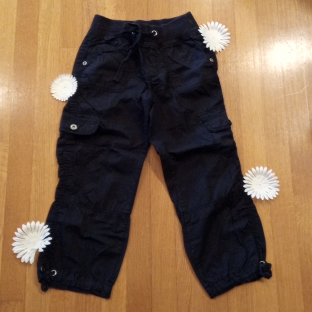 Y2K Justice Black Cargo Capri girls 12 R